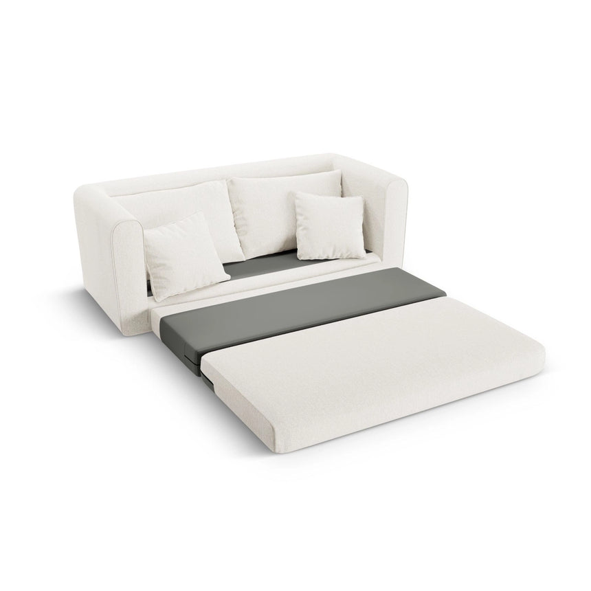 Lido 2-Sitzer Sofa mit Schlaffunktion, ausklappbar, aus Strukturierter Stoff in Elfenbein (Solid 03), 158x69 cm von Micadoni – Bild 7