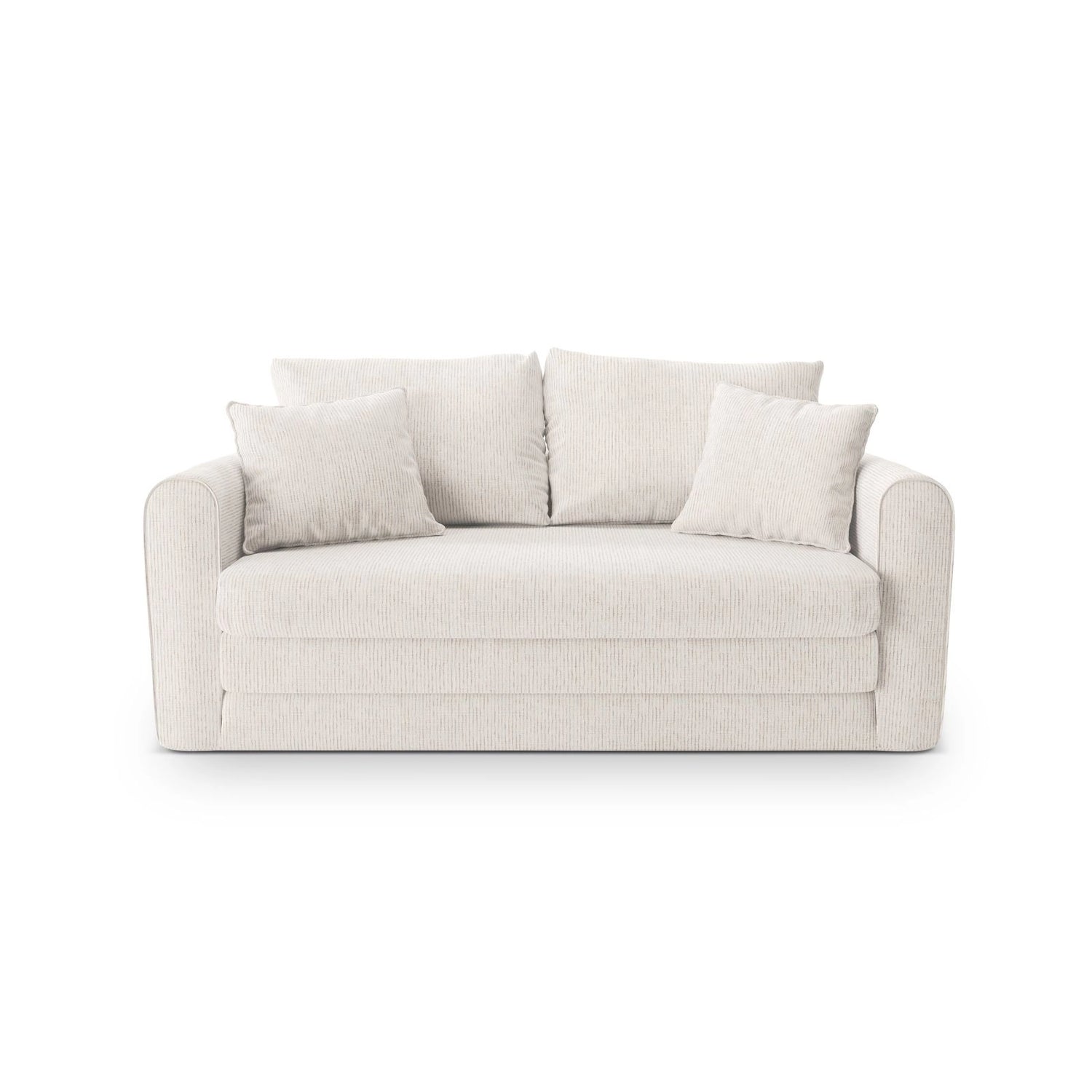 Lido 2-Sitzer Sofa mit Schlaffunktion, ausklappbar, aus Strukturierter Stoff in Leichtes Beige (Baltimore Sand), 158x69 cm von Micadoni – Bild 1