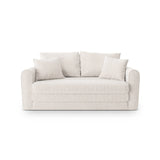 Lido 2-Sitzer Sofa mit Schlaffunktion, ausklappbar, aus Strukturierter Stoff in Leichtes Beige (Baltimore Sand), 158x69 cm von Micadoni – Bild 1