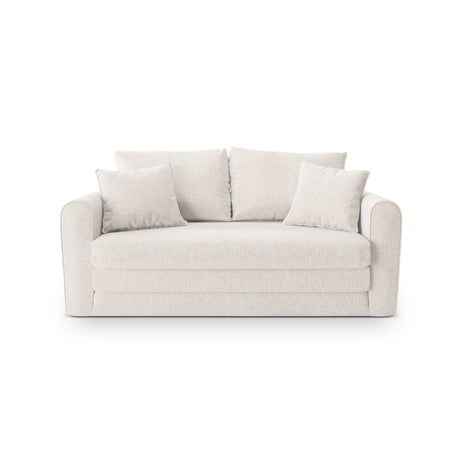Lido 2-Sitzer Sofa mit Schlaffunktion, ausklappbar, aus Strukturierter Stoff in Leichtes Beige (Baltimore Sand), 158x69 cm von Micadoni – Bild 1