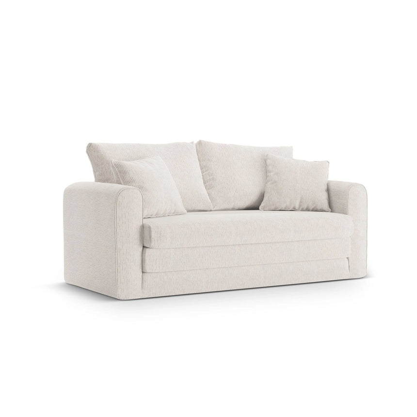 Lido 2-Sitzer Sofa mit Schlaffunktion, ausklappbar, aus Strukturierter Stoff in Leichtes Beige (Baltimore Sand), 158x69 cm von Micadoni – Bild 4