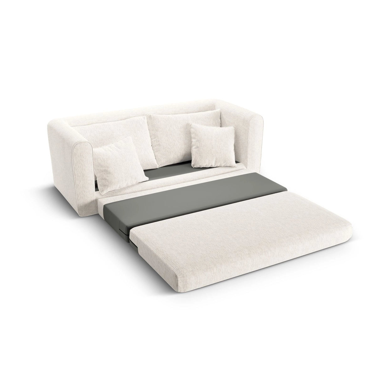 Lido 2-Sitzer Sofa mit Schlaffunktion, ausklappbar, aus Strukturierter Stoff in Leichtes Beige (Baltimore Sand), 158x69 cm von Micadoni – Bild 7