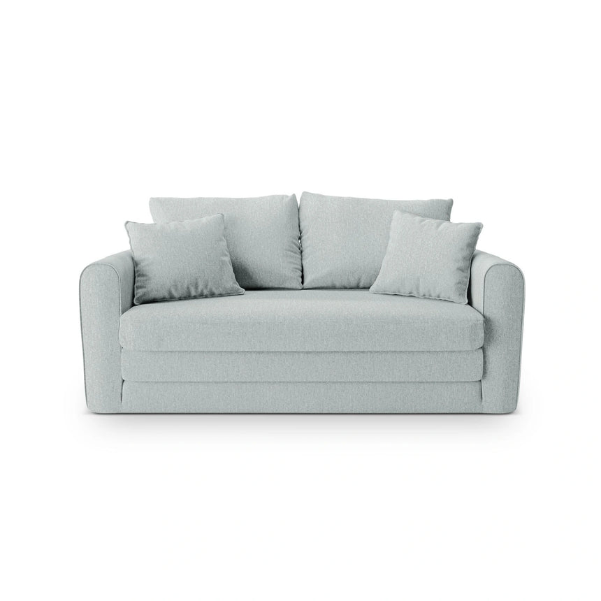 Lido 2-Sitzer Sofa mit Schlaffunktion, ausklappbar, aus Strukturierter Stoff in Minze (Solid 72), 158x69 cm von Micadoni – Bild 1