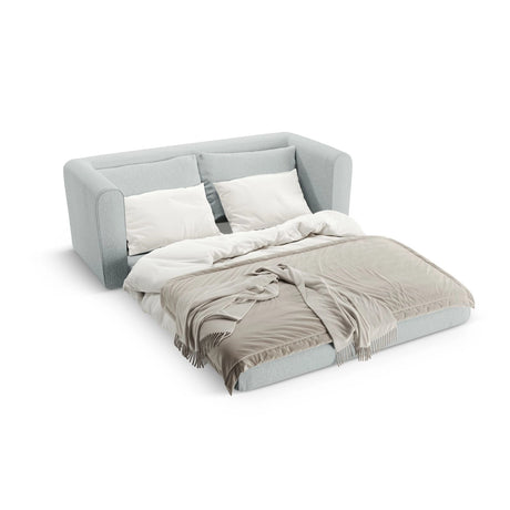 Lido 2-Sitzer Sofa mit Schlaffunktion, ausklappbar, aus Strukturierter Stoff in Minze (Solid 72), 158x69 cm von Micadoni – Bild 6