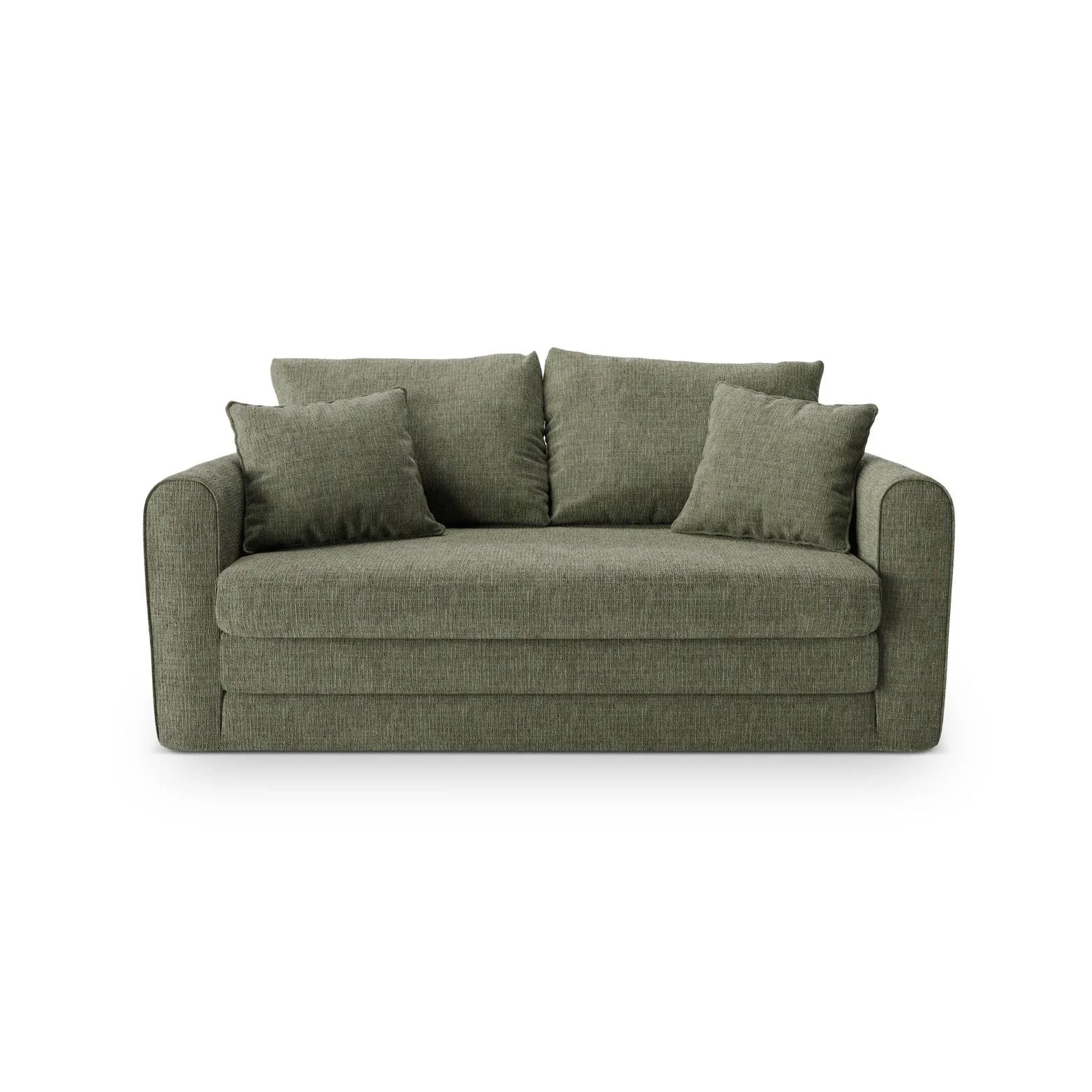 Lido 2-Sitzer Sofa mit Schlaffunktion, ausklappbar, aus Strukturierter Stoff in Olive (Baltimore Pistachio), 158x69 cm von Micadoni – Bild 1