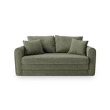 Lido 2-Sitzer Sofa mit Schlaffunktion, ausklappbar, aus Strukturierter Stoff in Olive (Baltimore Pistachio), 158x69 cm von Micadoni – Bild 1