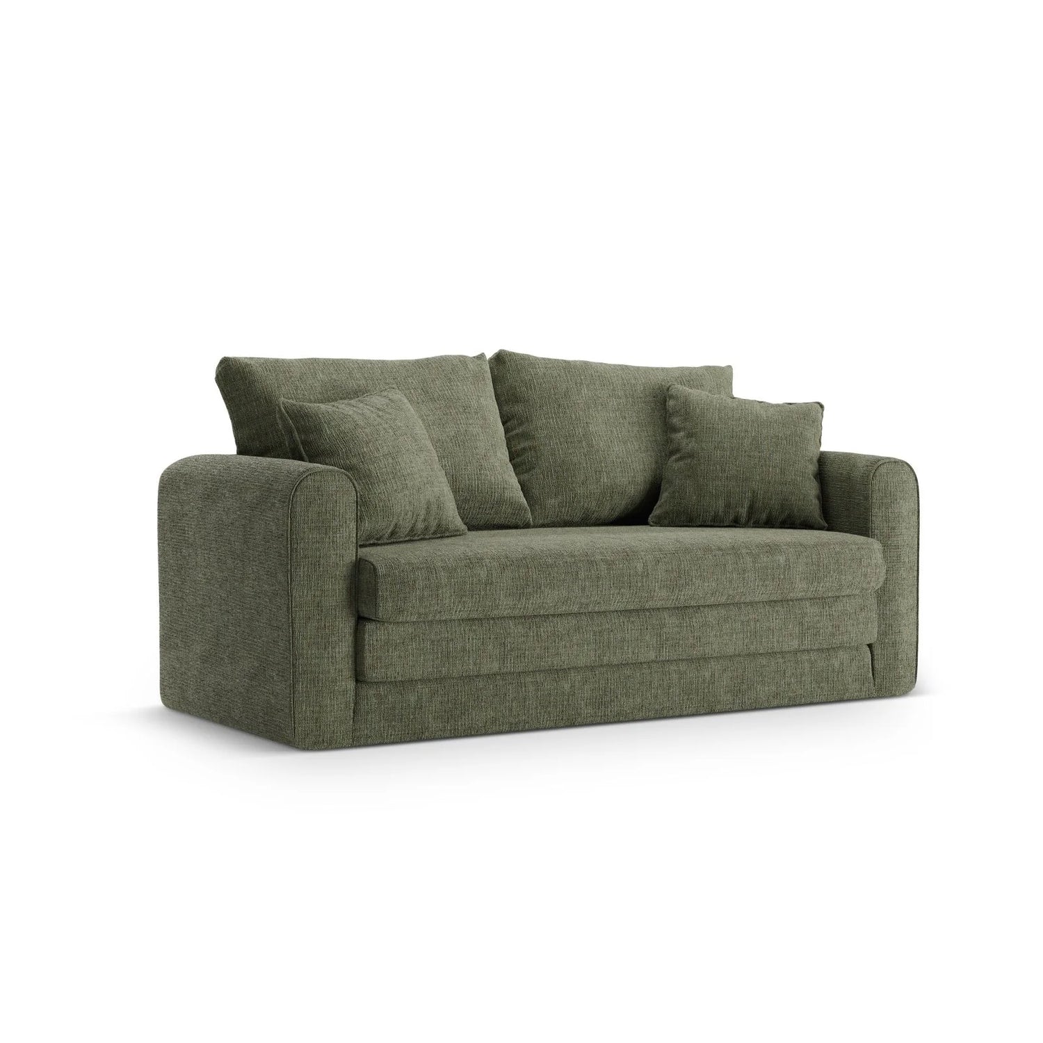 Lido 2-Sitzer Sofa mit Schlaffunktion, ausklappbar, aus Strukturierter Stoff in Olive (Baltimore Pistachio), 158x69 cm von Micadoni – Bild 4