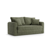 Lido 2-Sitzer Sofa mit Schlaffunktion, ausklappbar, aus Strukturierter Stoff in Olive (Baltimore Pistachio), 158x69 cm von Micadoni – Bild 4