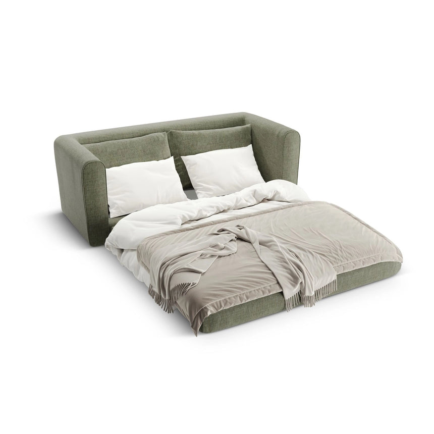 Lido 2-Sitzer Sofa mit Schlaffunktion, ausklappbar, aus Strukturierter Stoff in Olive (Baltimore Pistachio), 158x69 cm von Micadoni – Bild 6