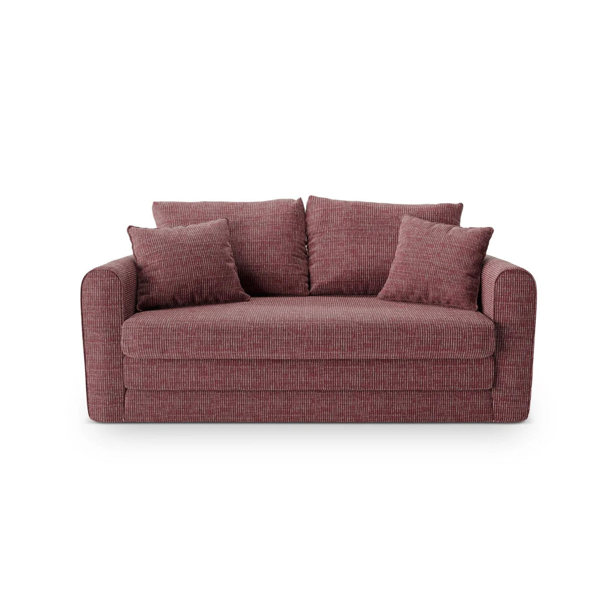 Lido 2-Sitzer Sofa mit Schlaffunktion, ausklappbar, aus Strukturierter Stoff in Rot (Baltimore Marsala), 158x69 cm von Micadoni – Bild 1