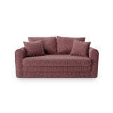 Lido 2-Sitzer Sofa mit Schlaffunktion, ausklappbar, aus Strukturierter Stoff in Rot (Baltimore Marsala), 158x69 cm von Micadoni – Bild 1