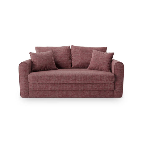 Lido 2-Sitzer Sofa mit Schlaffunktion, ausklappbar, aus Strukturierter Stoff in Rot (Baltimore Marsala), 158x69 cm von Micadoni – Bild 1