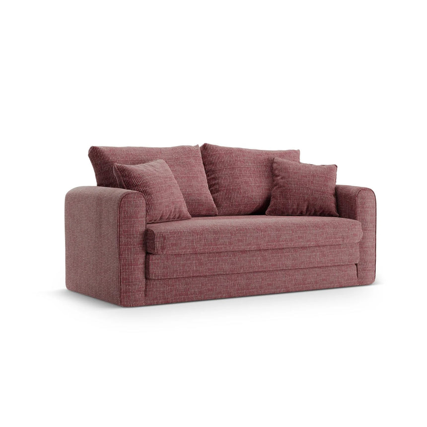Lido 2-Sitzer Sofa mit Schlaffunktion, ausklappbar, aus Strukturierter Stoff in Rot (Baltimore Marsala), 158x69 cm von Micadoni – Bild 4