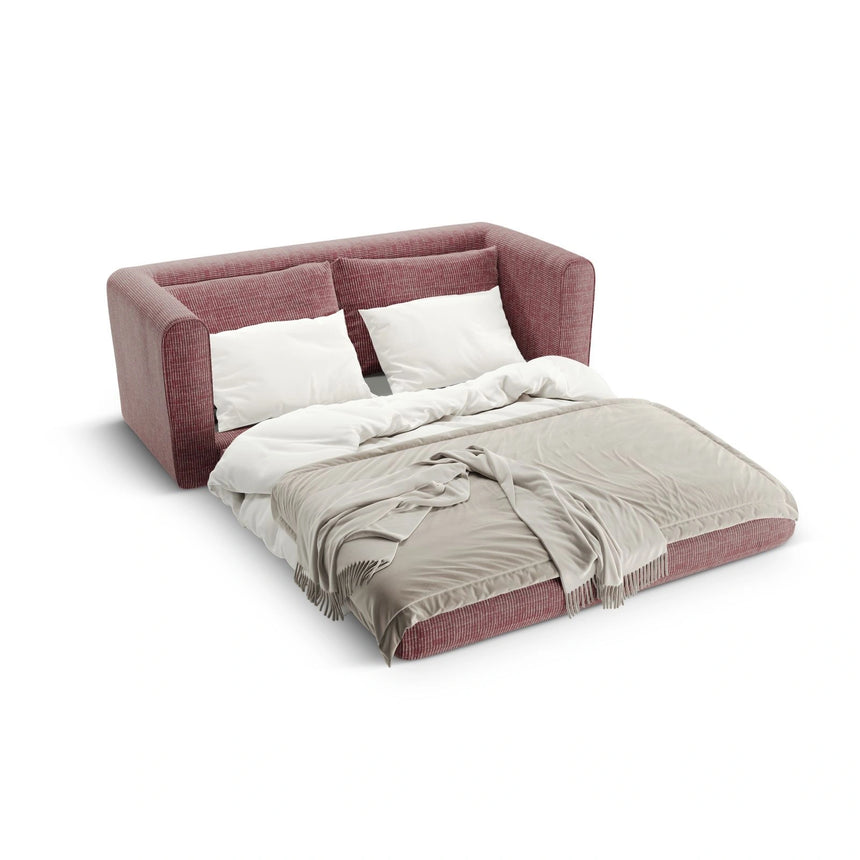 Lido 2-Sitzer Sofa mit Schlaffunktion, ausklappbar, aus Strukturierter Stoff in Rot (Baltimore Marsala), 158x69 cm von Micadoni – Bild 6