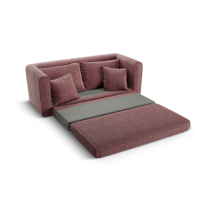 Lido 2-Sitzer Sofa mit Schlaffunktion, ausklappbar, aus Strukturierter Stoff in Rot (Baltimore Marsala), 158x69 cm von Micadoni – Bild 7