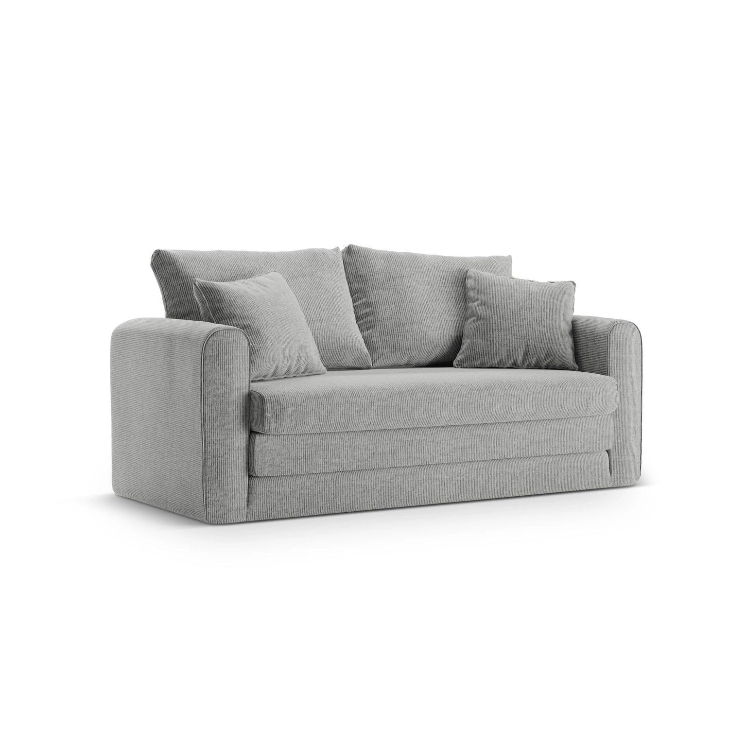 Lido 2-Sitzer Sofa mit Schlaffunktion, ausklappbar, aus Strukturierter Stoff in Warmes Grau (Baltimore Cement), 158x69 cm von Micadoni – Bild 4