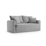 Lido 2-Sitzer Sofa mit Schlaffunktion, ausklappbar, aus Strukturierter Stoff in Warmes Grau (Baltimore Cement), 158x69 cm von Micadoni – Bild 4