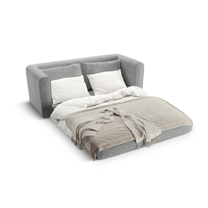 Lido 2-Sitzer Sofa mit Schlaffunktion, ausklappbar, aus Strukturierter Stoff in Warmes Grau (Baltimore Cement), 158x69 cm von Micadoni – Bild 6