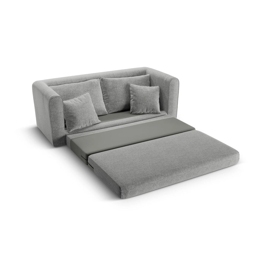 Lido 2-Sitzer Sofa mit Schlaffunktion, ausklappbar, aus Strukturierter Stoff in Warmes Grau (Baltimore Cement), 158x69 cm von Micadoni – Bild 7