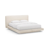 Linea Bett mit Kopfteil aus Boucle in Beige (Baloo 2074), 180x200 cm von Micadoni – Bild 1