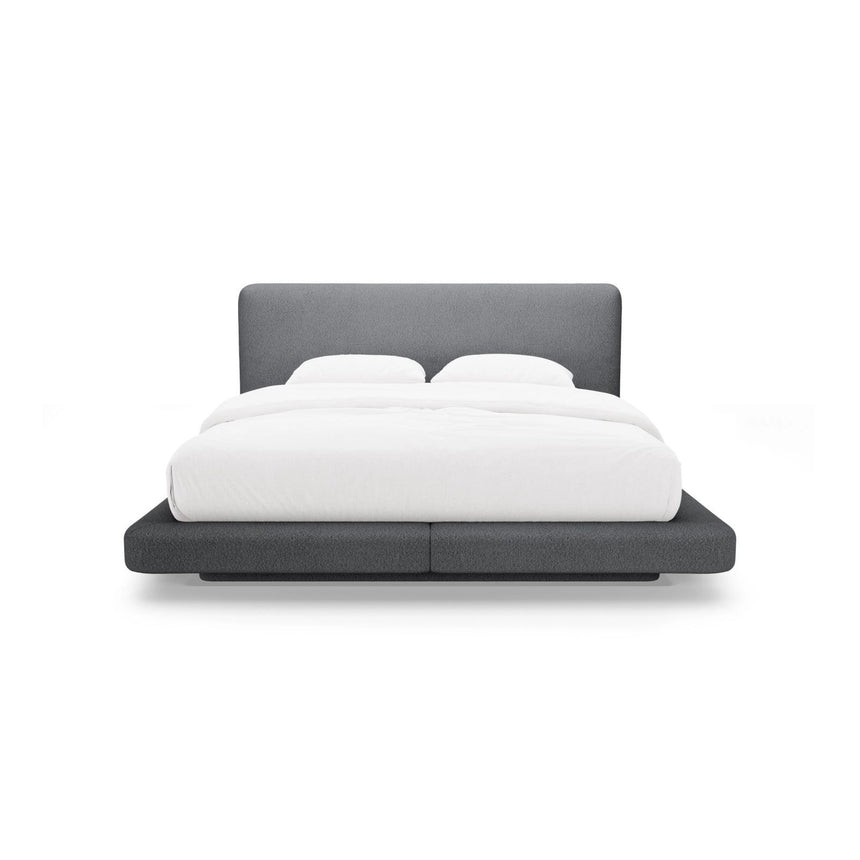 Linea Bett mit Kopfteil aus Boucle in Dunkelgrau (Baloo 2083), 200x200 cm von Micadoni – Bild 5