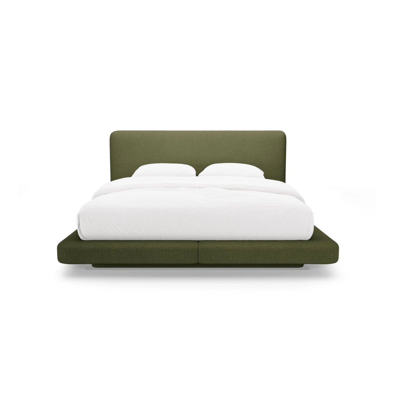 Linea Bett mit Kopfteil aus Boucle in Dunkles olivgrün (Baloo 2090), 160x200 cm von Micadoni – Bild 5