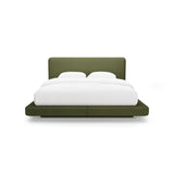 Linea Bett mit Kopfteil aus Boucle in Dunkles olivgrün (Baloo 2090), 180x200 cm von Micadoni – Bild 5
