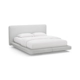 Linea Bett mit Kopfteil aus Boucle in Hellgrau (Baloo 2085), 200x200 cm von Micadoni – Bild 1