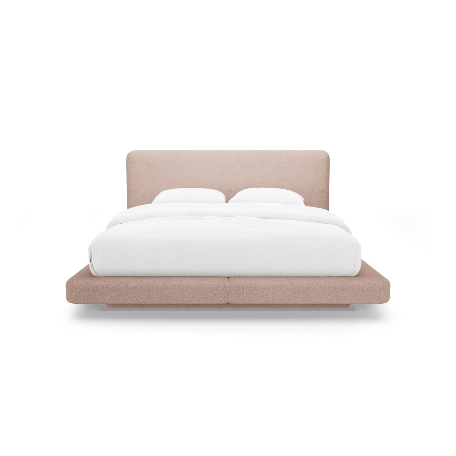 Linea Bett mit Kopfteil aus Boucle in Puderrosa (Baloo 2072), 200x200 cm von Micadoni – Bild 5