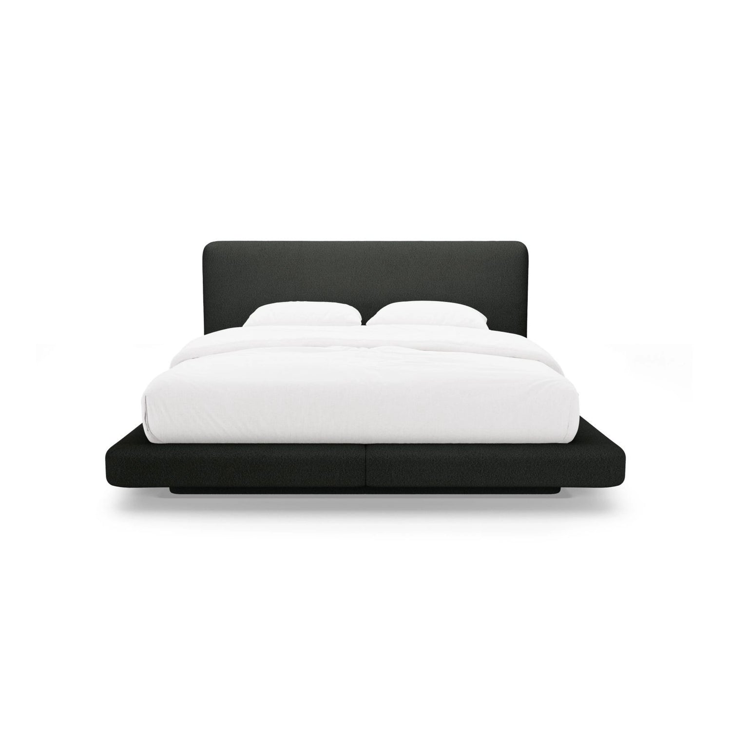 Linea Bett mit Kopfteil aus Boucle in Schwarz (Baloo 2082), 160x200 cm von Micadoni – Bild 5