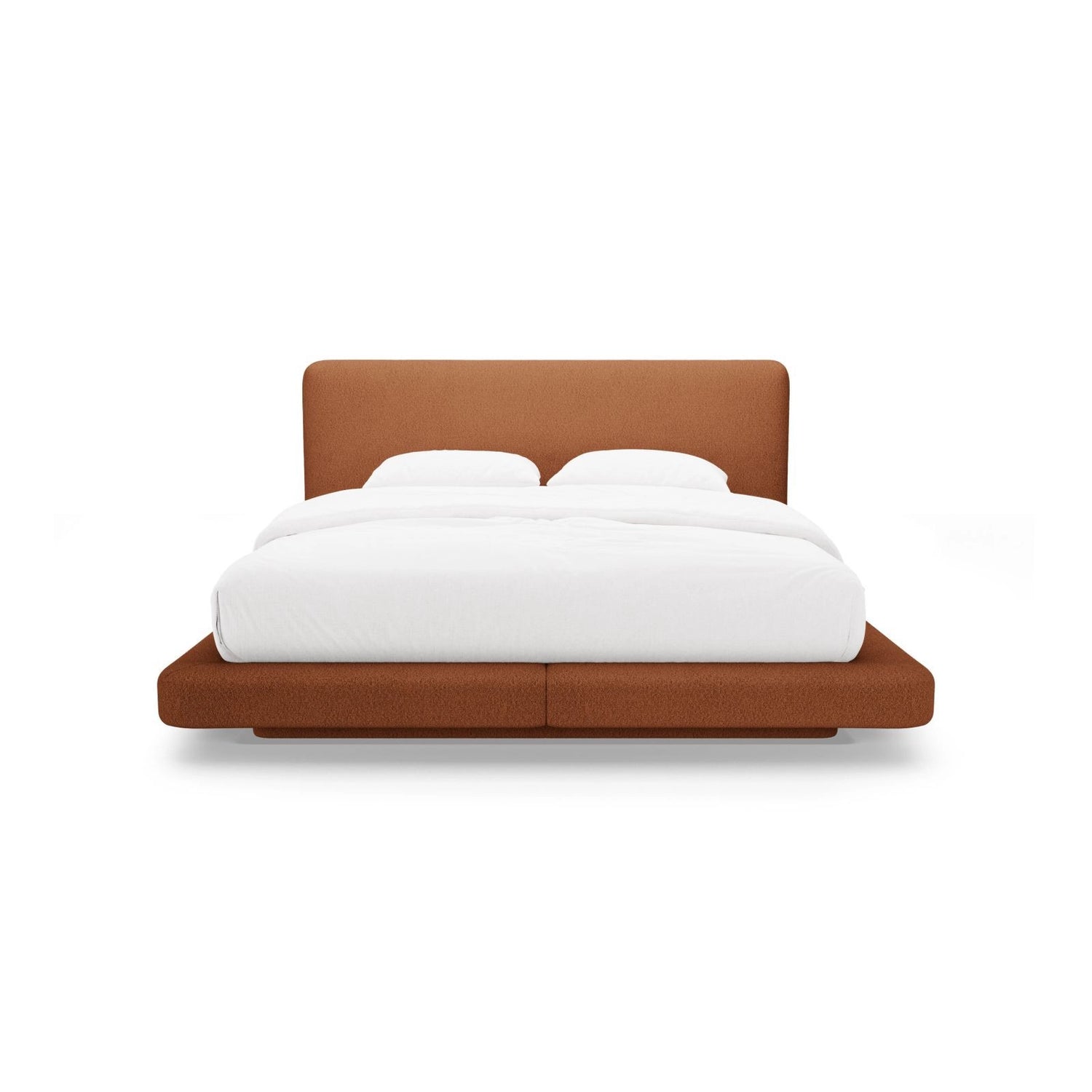Linea Bett mit Kopfteil aus Boucle in Terrakotta (Baloo 2078), 200x200 cm von Micadoni – Bild 5