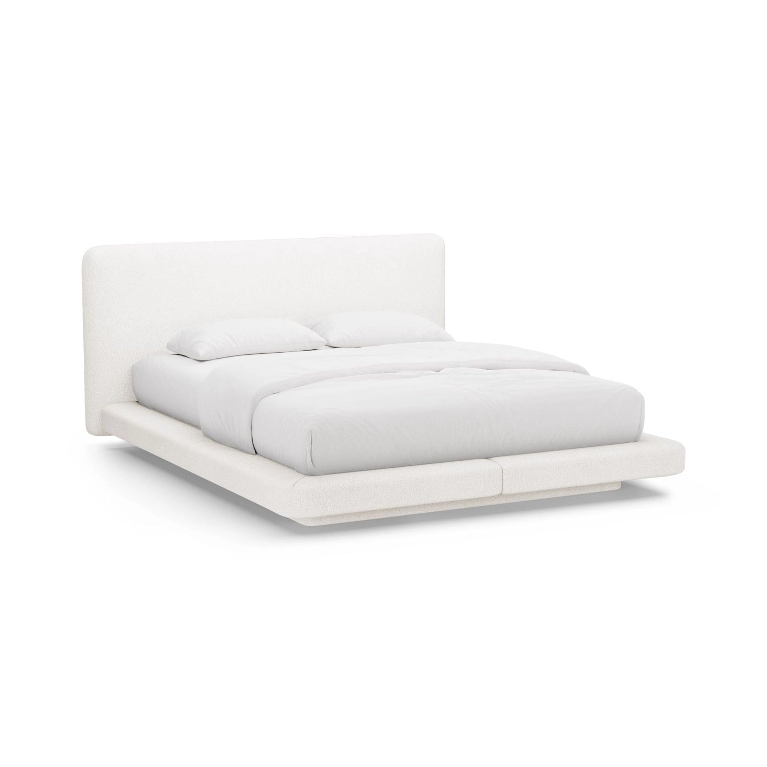 Linea Bett mit Kopfteil aus Samt, Boucle oder Strukturstoff, 180x200 cm von Micadoni – Bild 1
