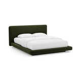 Linea Bett mit Kopfteil aus Samt in Armeegrün (Magic Velvet 2295), 200x200 cm von Micadoni – Bild 1