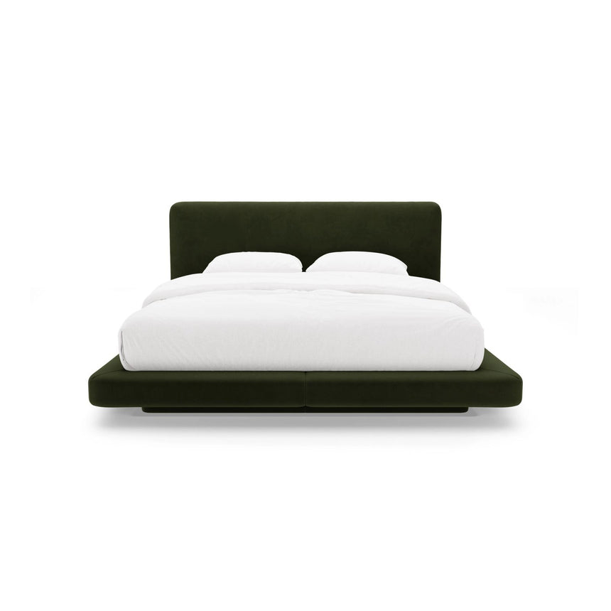 Linea Bett mit Kopfteil aus Samt in Armeegrün (Magic Velvet 2295), 200x200 cm von Micadoni – Bild 5