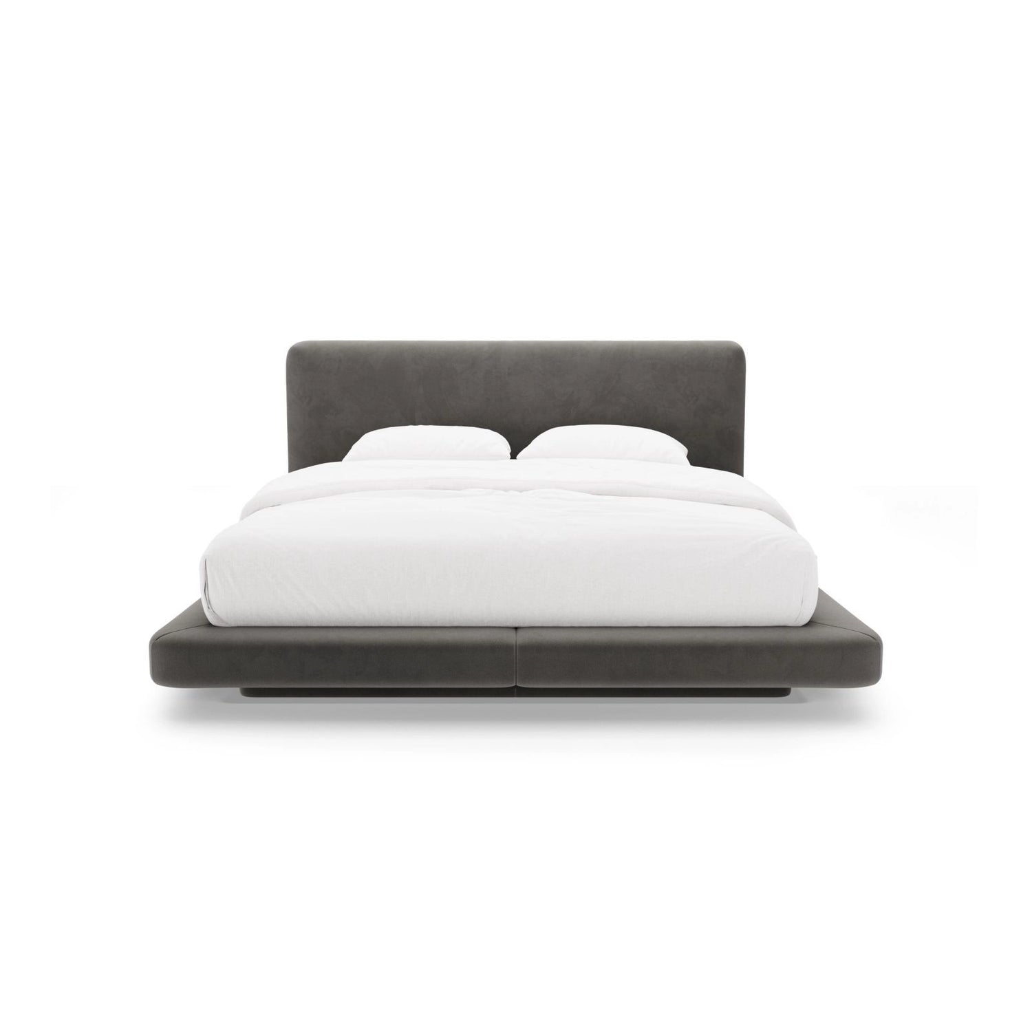 Linea Bett mit Kopfteil aus Samt in Dunkelgrau (Magic Velvet 2241), 140x200 cm von Micadoni – Bild 5