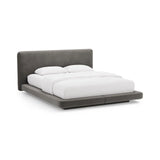 Linea Bett mit Kopfteil aus Samt in Dunkelgrau (Magic Velvet 2241), 180x200 cm von Micadoni – Bild 1