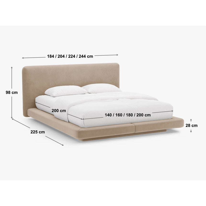 Linea Bett mit Kopfteil aus Samt in Grün (Magic Velvet 2243), 140x200 cm von Micadoni – Bild 4