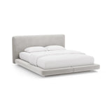 Linea Bett mit Kopfteil aus Samt in Hellgrau (Magic Velvet 2239), 160x200 cm von Micadoni – Bild 1