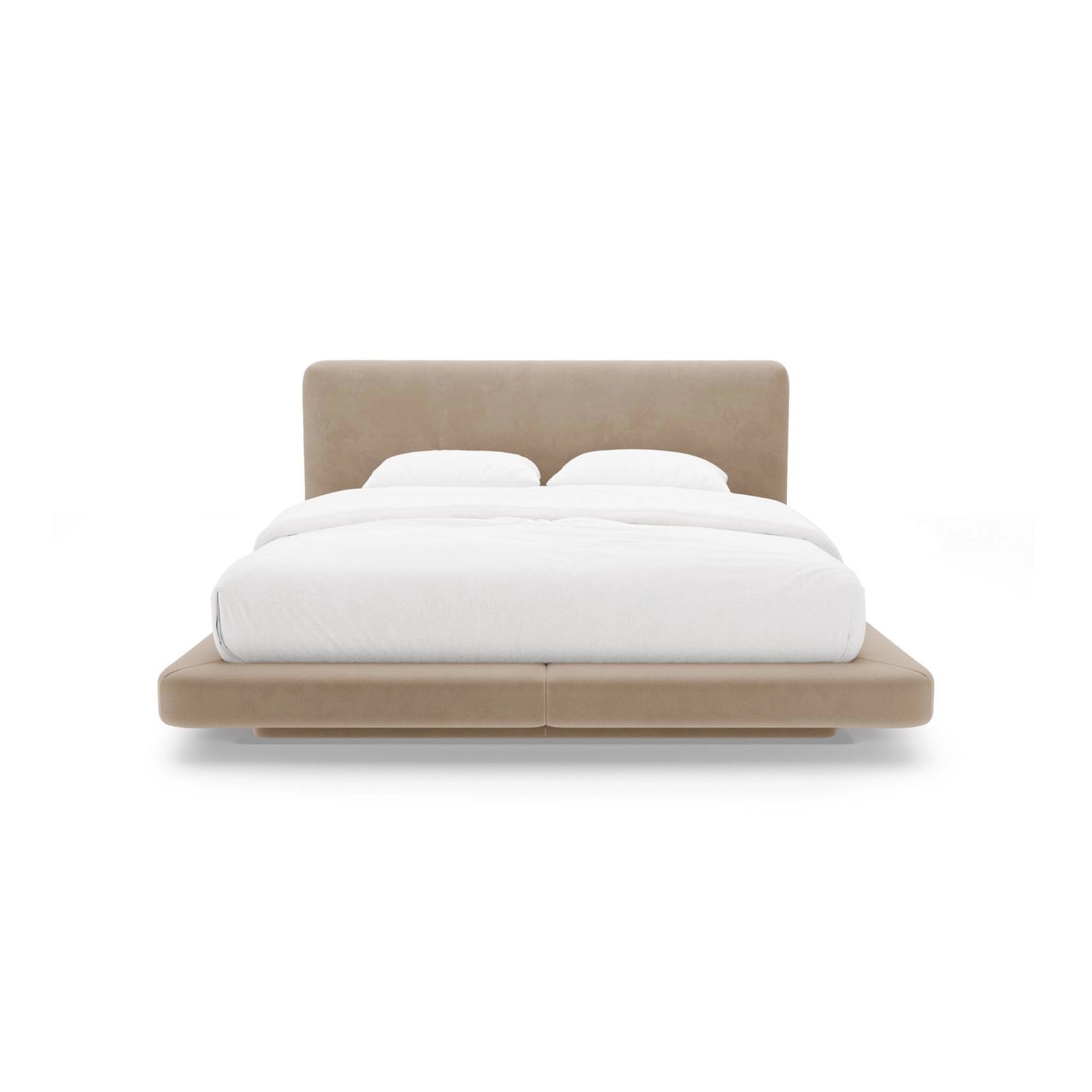 Linea Bett mit Kopfteil aus Samt in Mandelbeige (Magic Velvet 2282), 180x200 cm von Micadoni – Bild 5