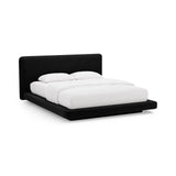 Linea Bett mit Kopfteil aus Samt in Schwarz (Magic Velvet 2219), 200x200 cm von Micadoni – Bild 1