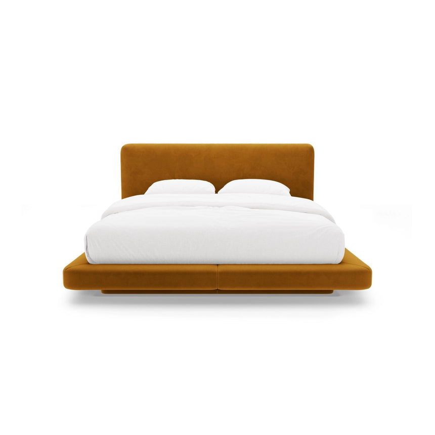 Linea Bett mit Kopfteil aus Samt in Senf (Magic Velvet 2288), 200x200 cm von Micadoni – Bild 5