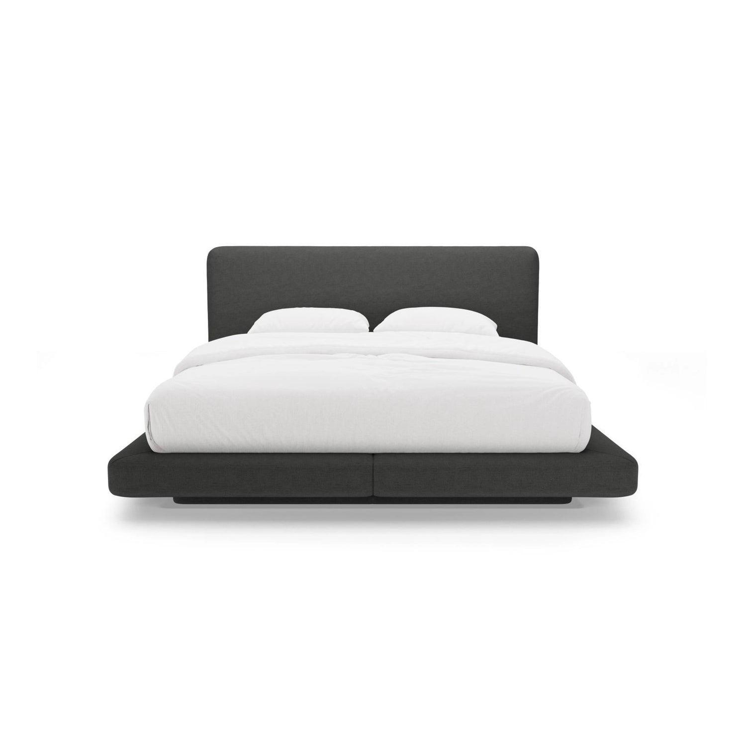 Linea Bett mit Kopfteil aus Strukturierter Stoff in Anthrazit (Moly 97), 200x200 cm von Micadoni – Bild 5