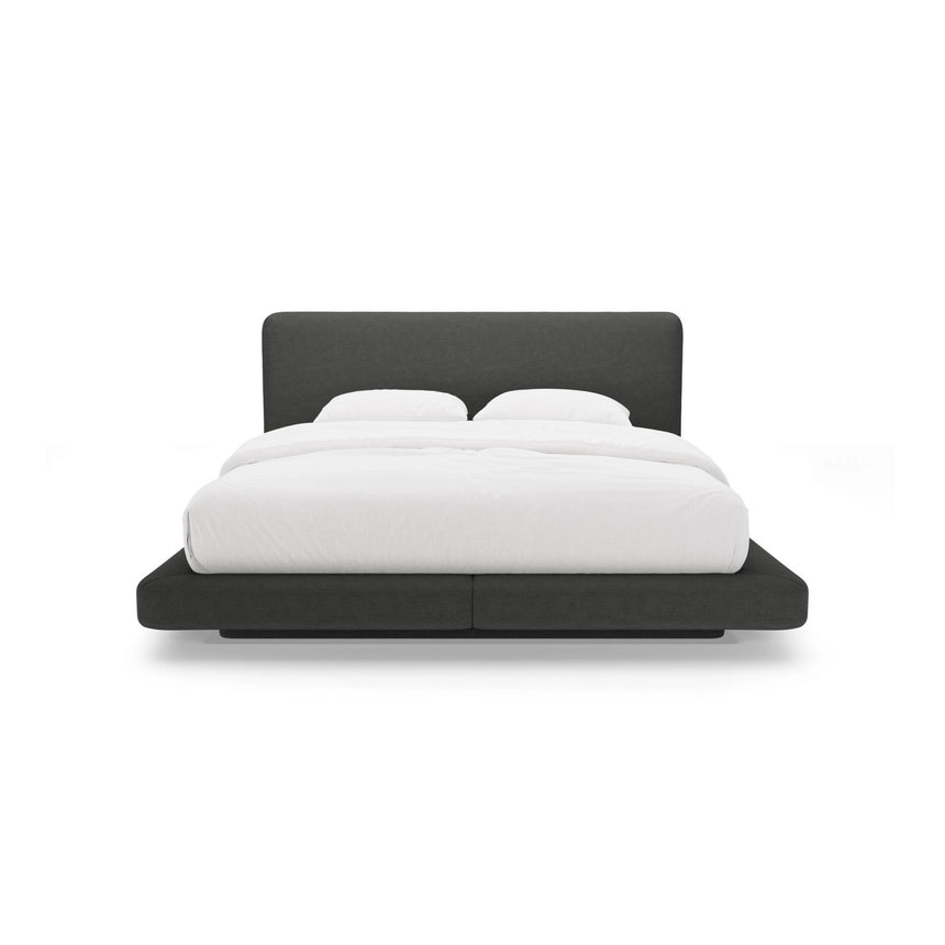 Linea Bett mit Kopfteil aus Strukturierter Stoff in Anthrazit (Moly 97), 200x200 cm von Micadoni – Bild 5
