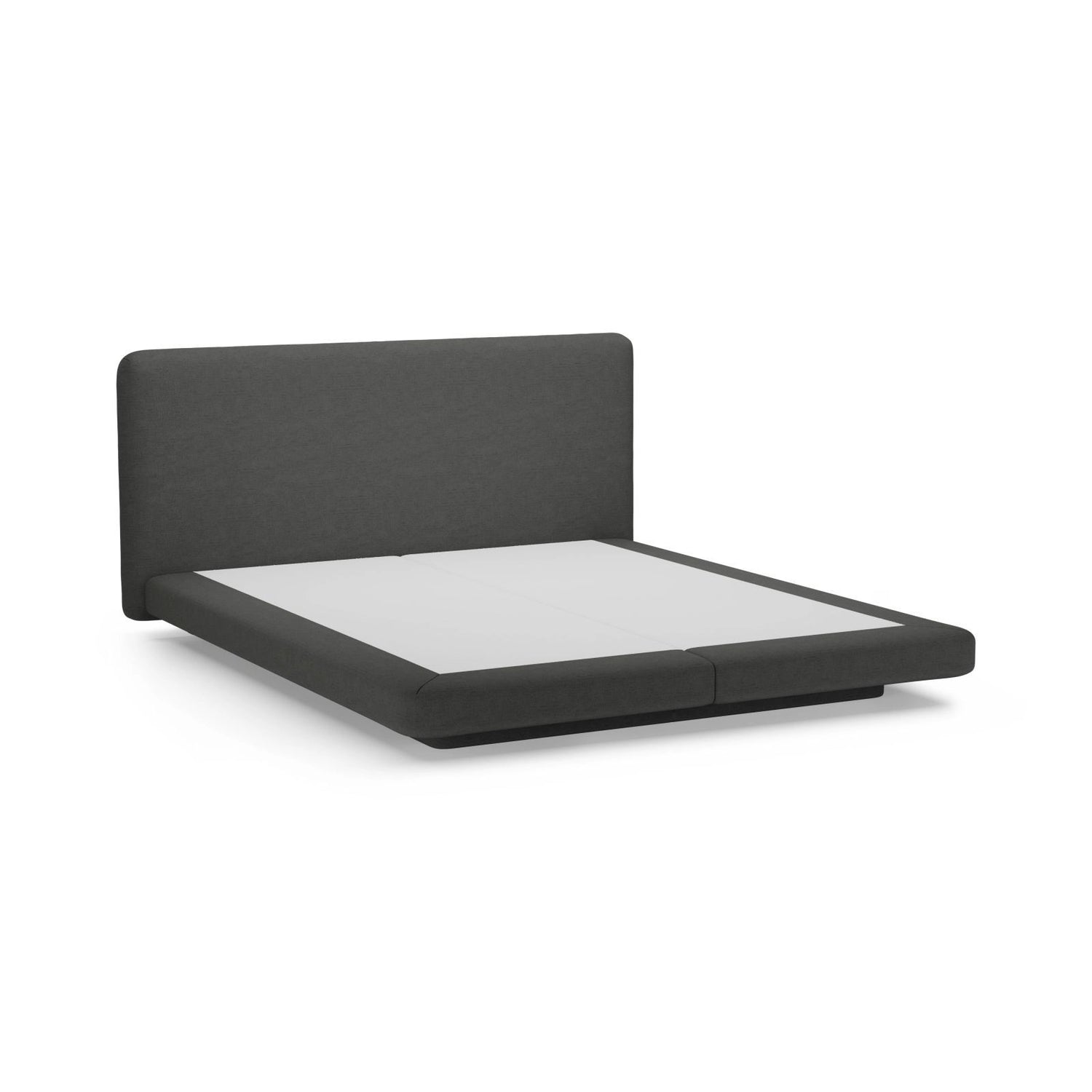 Linea Bett mit Kopfteil aus Strukturierter Stoff in Anthrazit (Moly 97), 200x200 cm von Micadoni – Bild 6