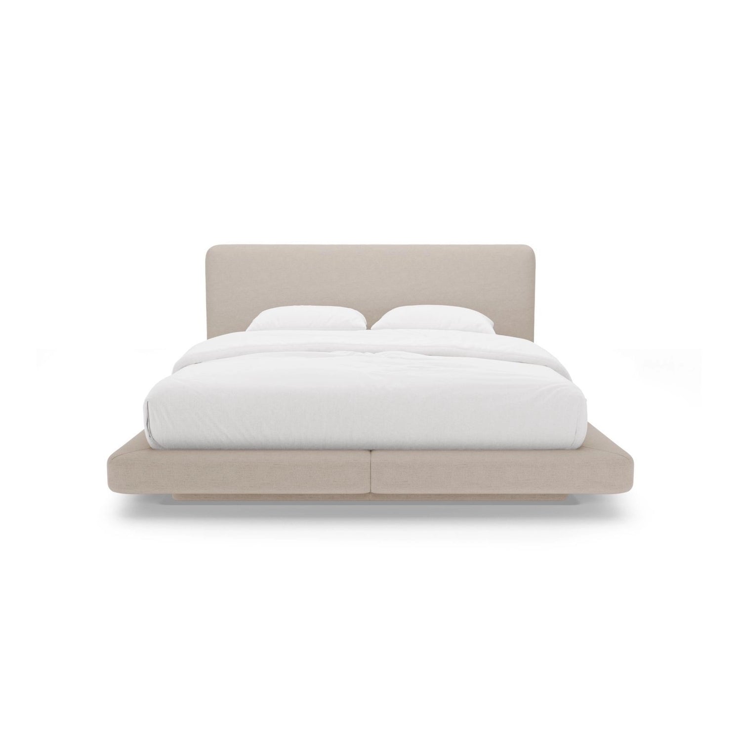 Linea Bett mit Kopfteil aus Strukturierter Stoff in Cappuccino (Moly 11), 160x200 cm von Micadoni – Bild 5