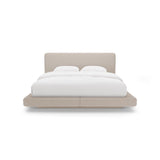 Linea Bett mit Kopfteil aus Strukturierter Stoff in Cappuccino (Moly 11), 200x200 cm von Micadoni – Bild 5