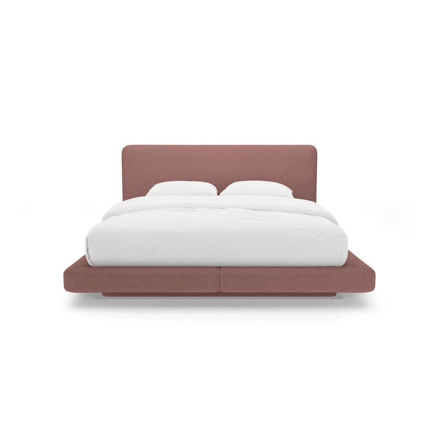 Linea Bett mit Kopfteil aus Strukturierter Stoff in Dunkelrosa (Moly 63), 180x200 cm von Micadoni – Bild 5