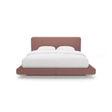 Linea Bett mit Kopfteil aus Strukturierter Stoff in Dunkelrosa (Moly 63), 200x200 cm von Micadoni – Bild 5