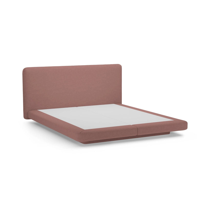 Linea Bett mit Kopfteil aus Strukturierter Stoff in Dunkelrosa (Moly 63), 200x200 cm von Micadoni – Bild 6