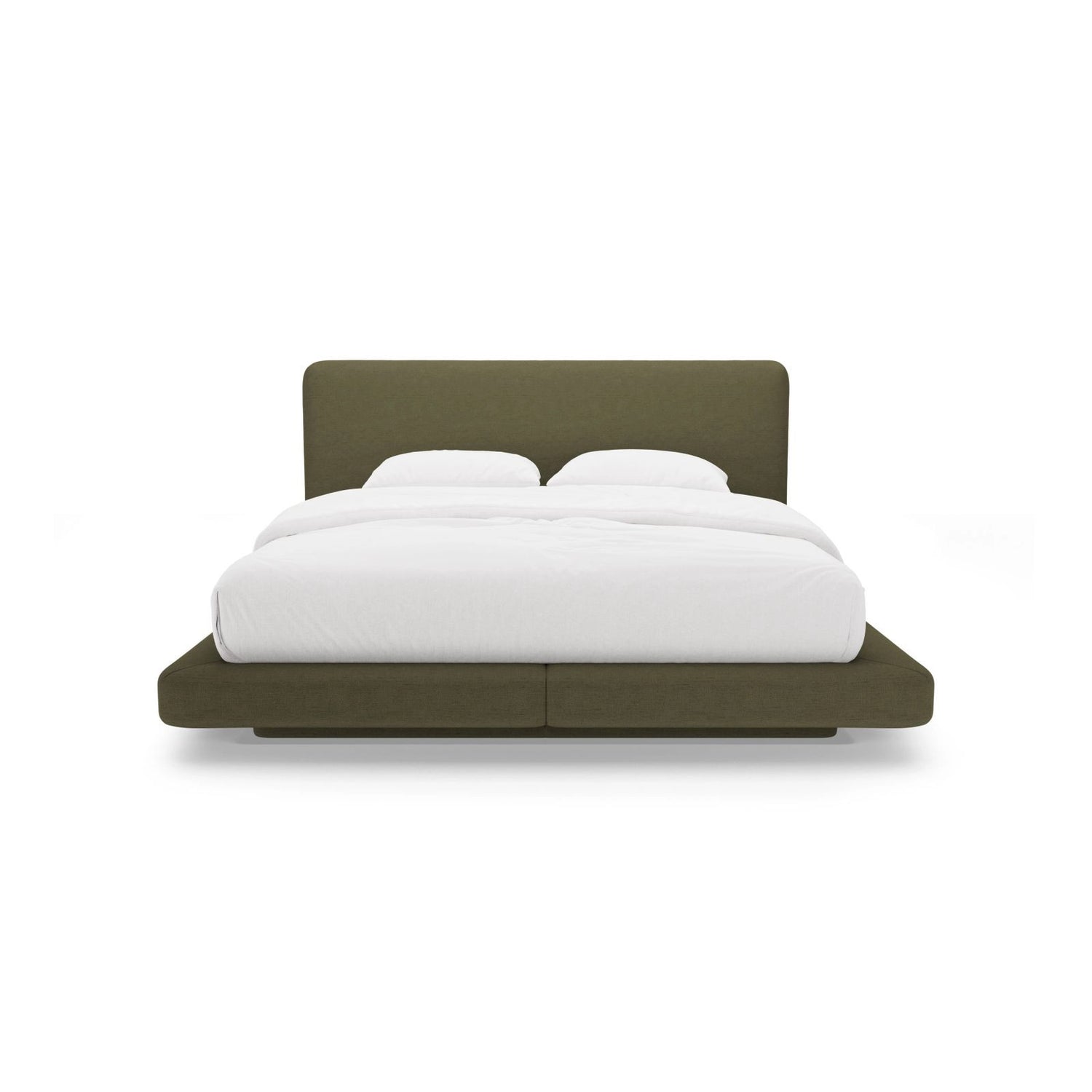 Linea Bett mit Kopfteil aus Strukturierter Stoff in Grün (Moly 38), 180x200 cm von Micadoni – Bild 5
